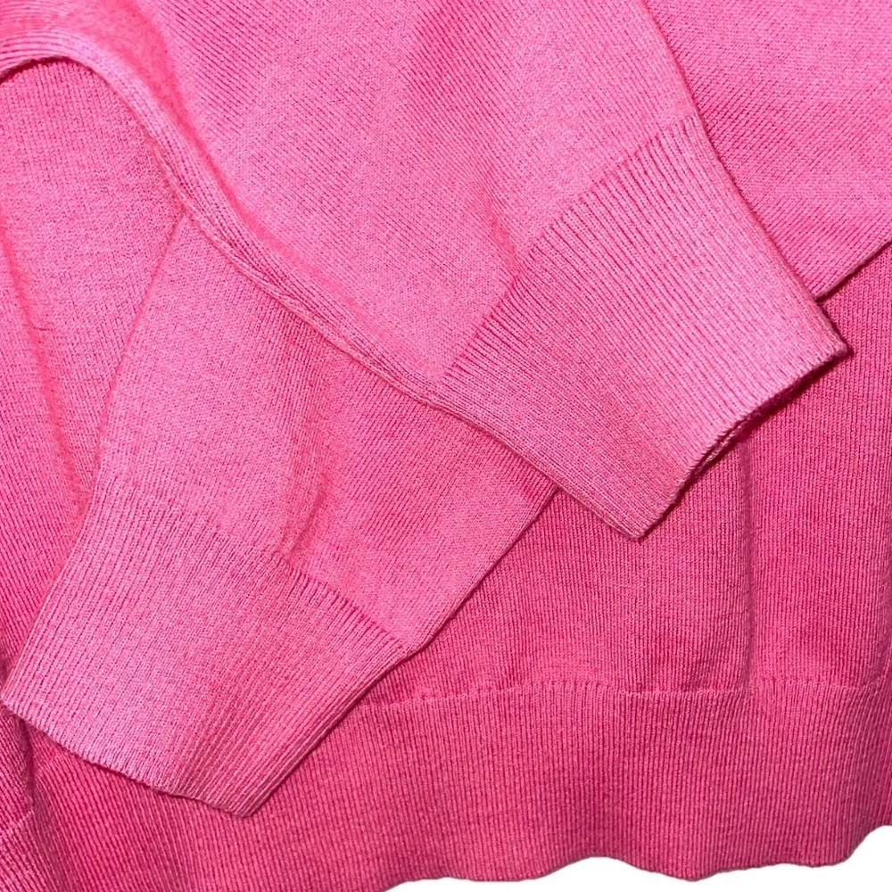 L. L. Bean Supima Cotton Cardigan Sweater Medium Pink EUC - Picture 6 of 7
